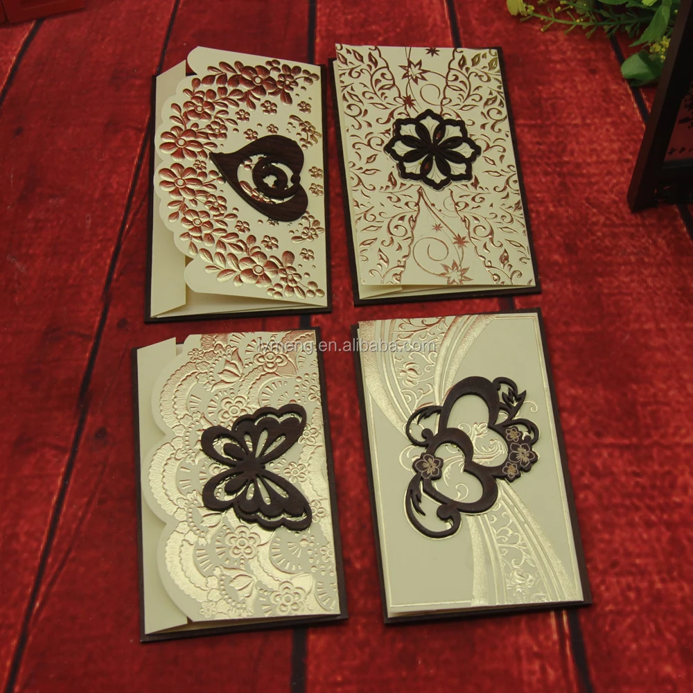 Small wooden wedding cards invitations 2017, wedding invitation card material, Wooden wedding cards