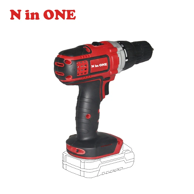 NinONE 18V Li-Ion 2X2.0A Battery Double Speed 45Nm High Performance Cordless Drill