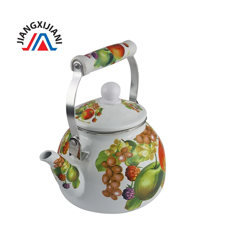 factory Flat-Bottom nice shape enamel kettle teapot