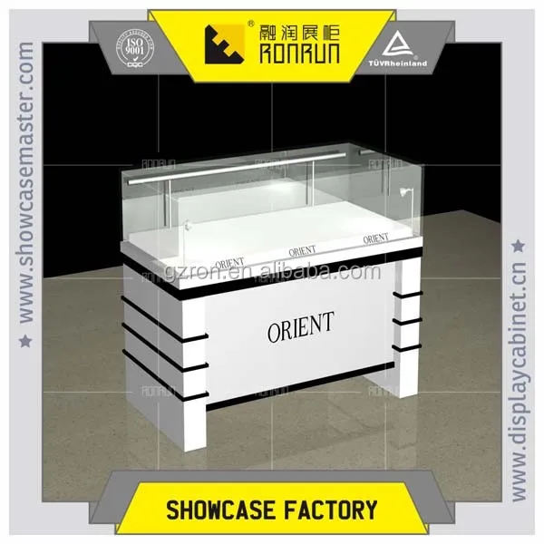 Watch display stand , with white baking wood for shopping mall kiosk