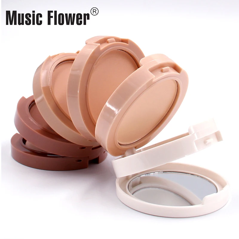 Original Music Flower 24 Hours Longlasting Waterproof Makeup 5 in 1 Concealing Shading Compact Press Powder With Mirror & Puff