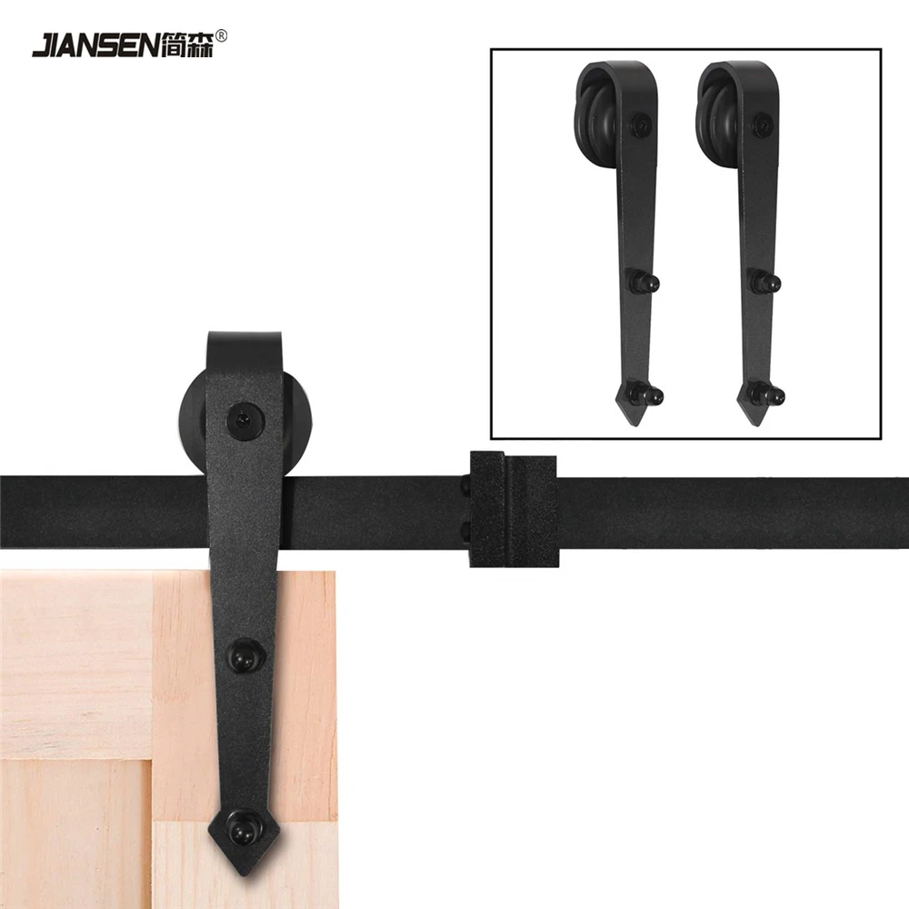 Wholesale High Quality Carbon Steel Classic Pulley Rail Sliding Door Kitchen Door Barn Door Hardware Kits