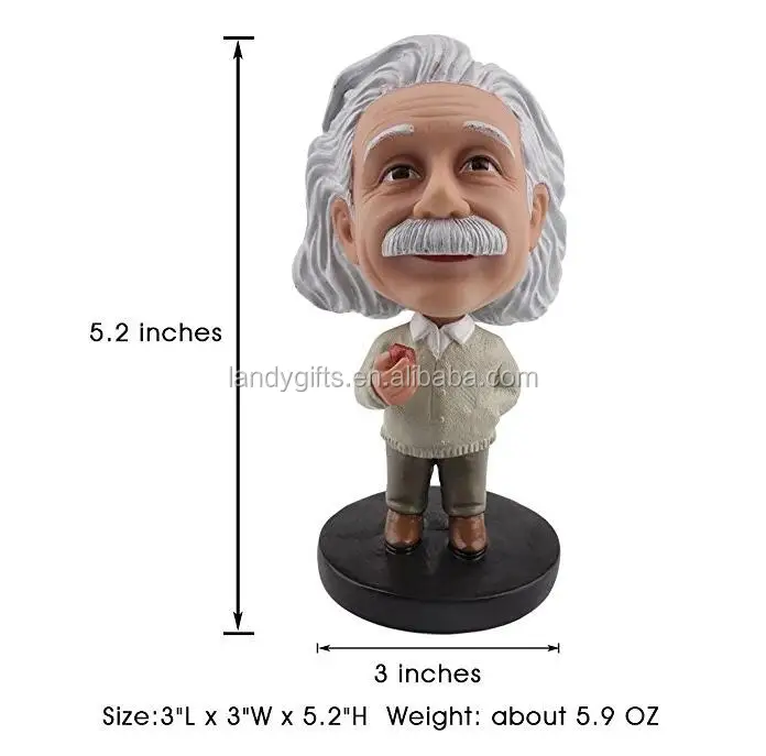 
Популярные куклы из смолы под заказ, Einstein Bobblehead для сувенира 