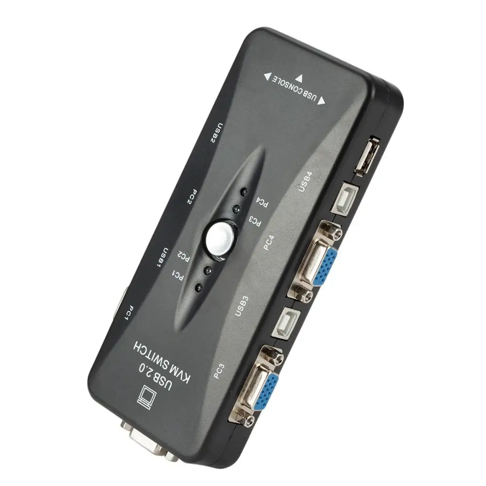 4-Port USB 2.0 kvm switch HDTV Mouse/Keyboard/VGA Video Monitor 200MHz 1920x1440