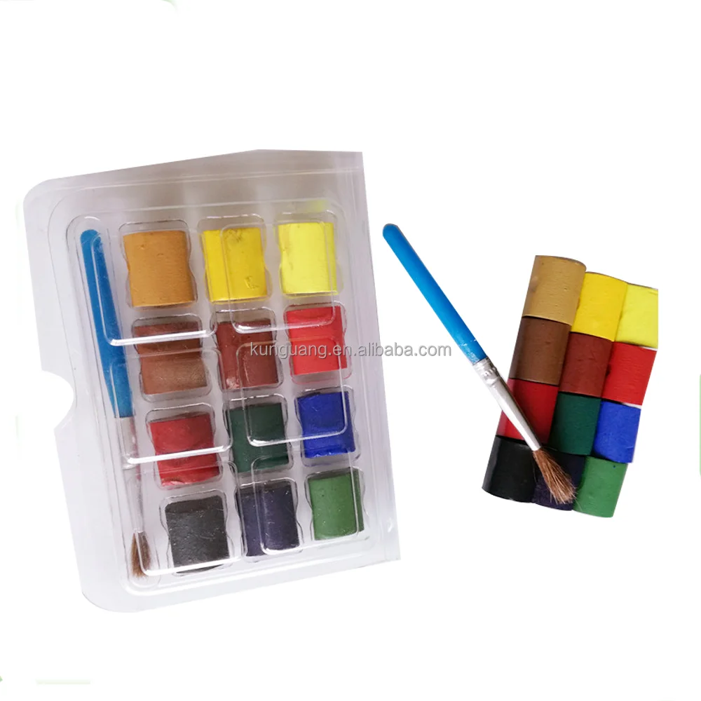 cheap wholesale top quality solid watercolor pigment paint metal tin box watercolor solid paint cake gift set