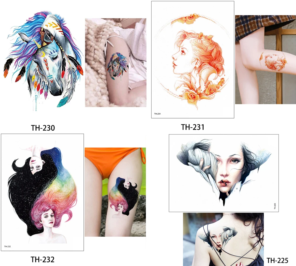 
Male Body Art Water Transfer DIY Temporary Tattoo Sticker TH201 - TH240 
