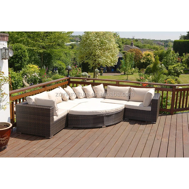 All weather garden sectional sofa outdoor rattan sofa set