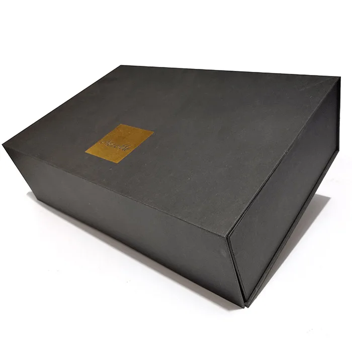 Custom matte black paper 2mm thickness cardboard large folding rigid magnetic closure gift watch packaging belt box