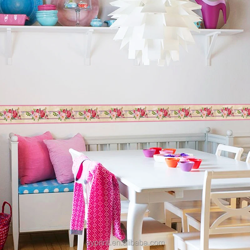 
YX011 Colorful Flower Kitchen Livingroom Bathroom Bedroom waist line wall sticker DIY decorative removable creative wall decal 