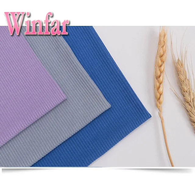 Winfar China Rib factory 95%polyester 5%spandex 2*2 design rib boat for clothing