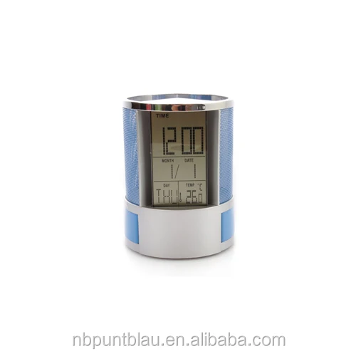 table clock PVC penholder with multifunction display