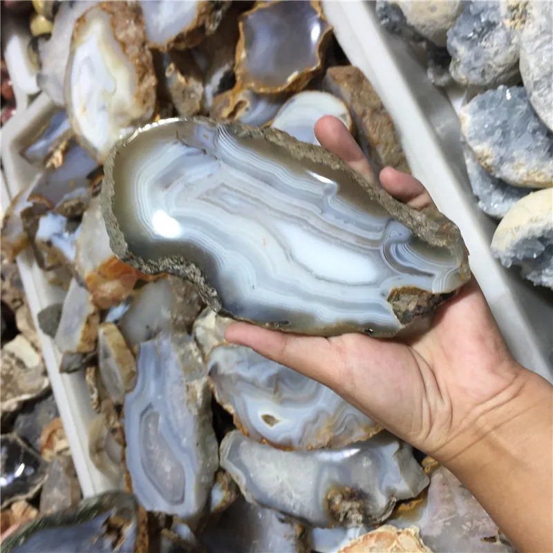 
Natural color rough agate slice round druzy agate slice with rainbow pattern 