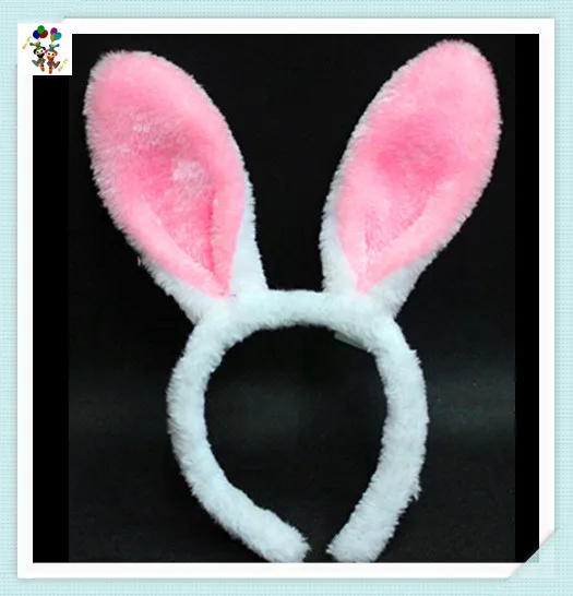 Cheap Easter Party Animal White Fur Pink Rabbit Bunny Ears Headbands HPC-0744
