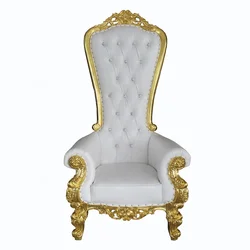 Luxury  fancy high back wedding chair king and queen throne chairs for sale