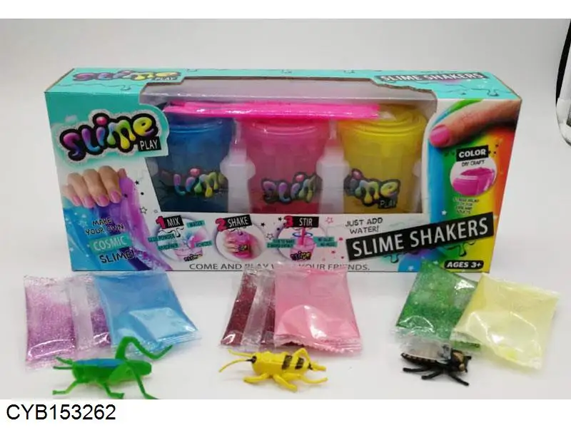 Educational diy shake  set Hot cheap promotional gift colorful  make  crystal slime making kit supplies