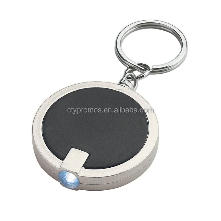 Promotional LED Keychain Flashlight Round Mini Keychain Flashlight Portable Keyring Flashlight Light Keychain with logo