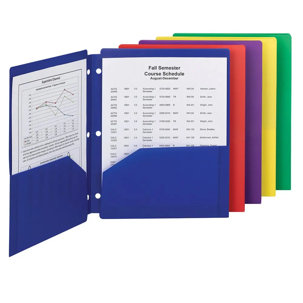 wholesale  double 3 - hole manual account inside the core index custom color separation page A4/A5 size paper file