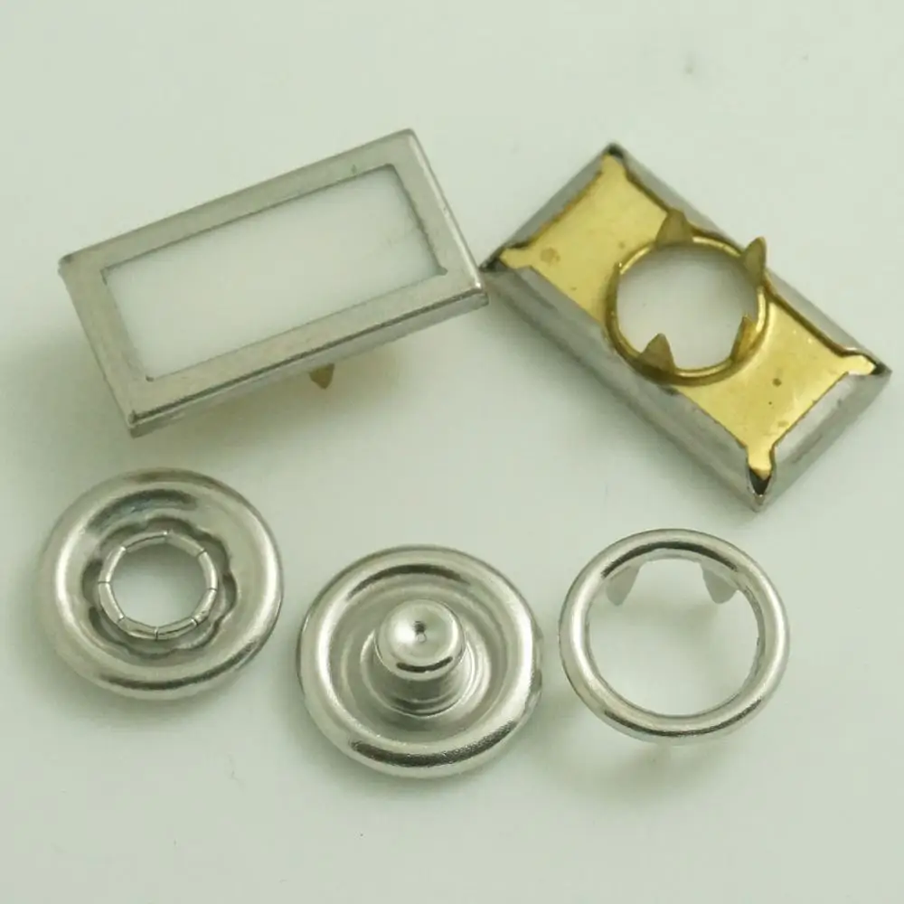 
no MOQ custom square pearl prong snap button for T shirt 