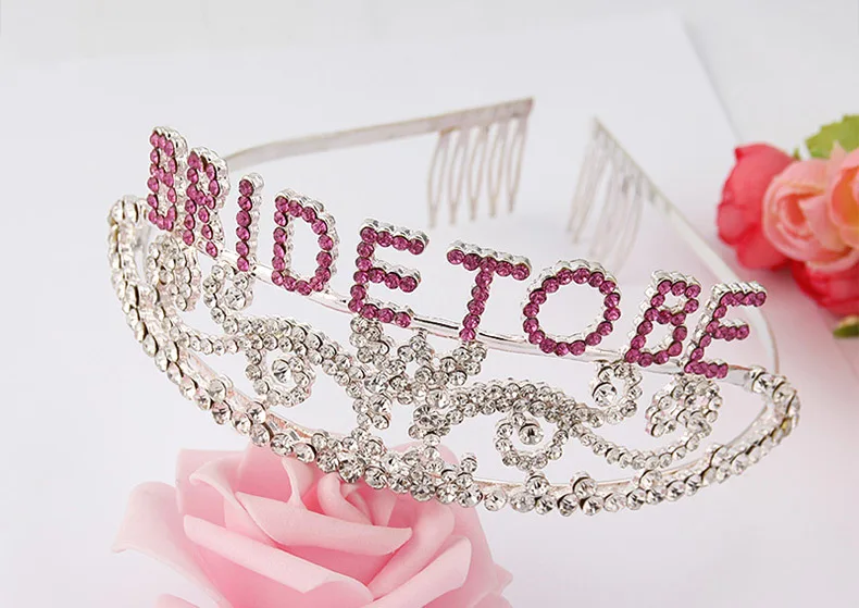 Free Shipping Hen Party Decorations Bride To Be Tiara Bachelorette Headband Supplies