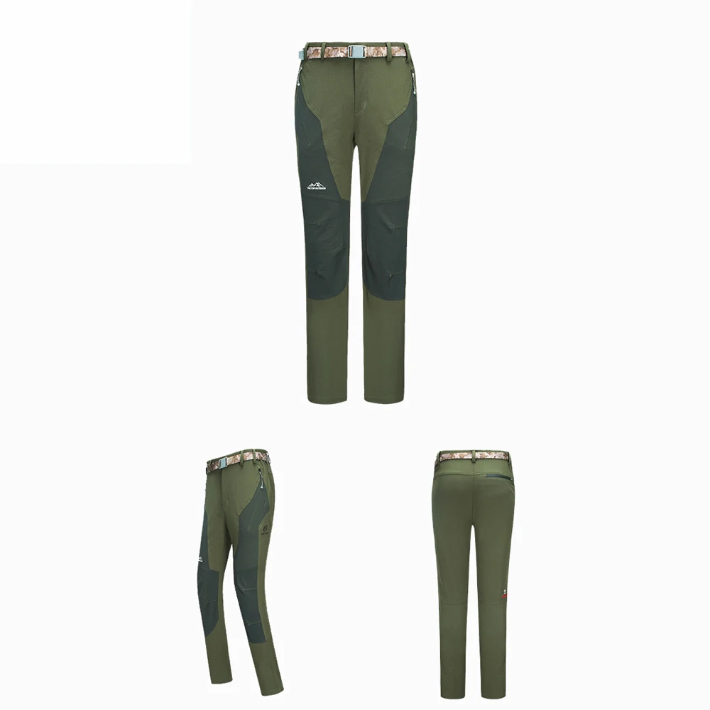 Thick Stretch Softshell Fabric Men Outdoor Pants for Winters Riding Camping