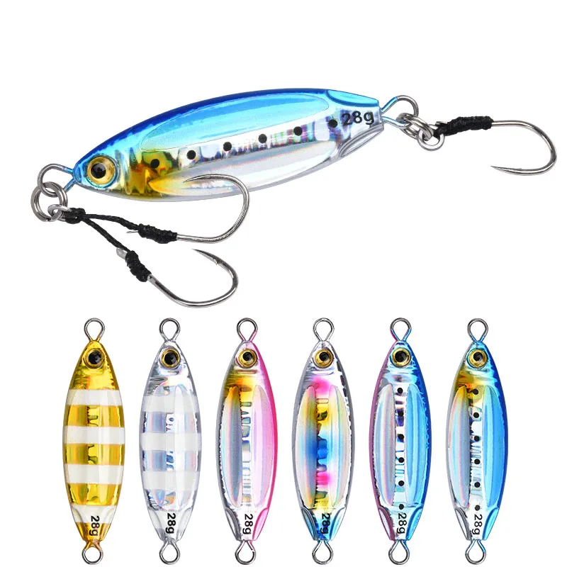 ALLBLUE 28g 40g 60g Slow Jig SLOWER OVAL Metal  Cast Shore Fishing Lead Metal Jigging Lure