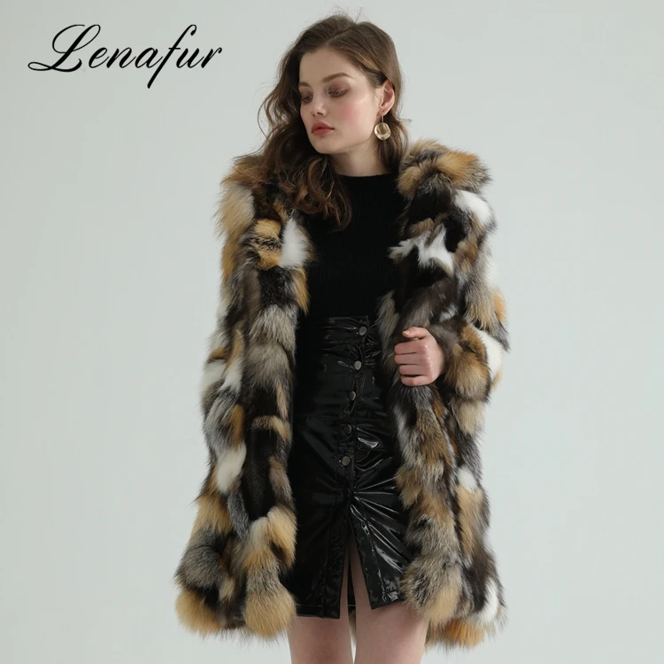 China Goods Import Long Coat Ladies Fox Fur Winter Jacket