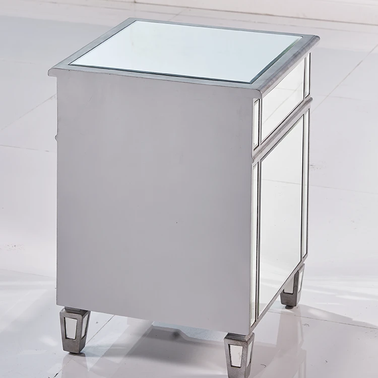
Popular type small bedside table mirrored nightstand bedroom furniture 