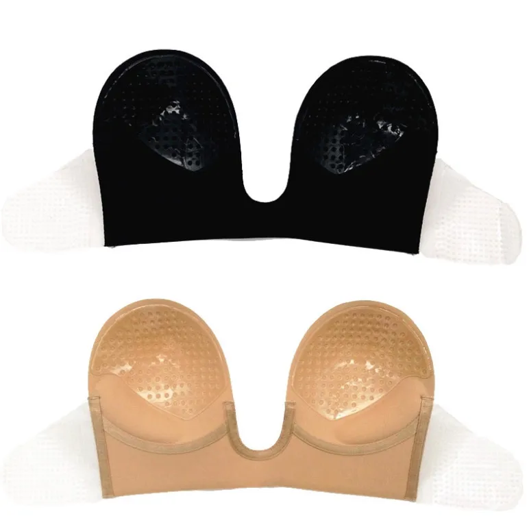 2019 Sexy Strapless Push Up Magic Bra One Piece Adhesive Bra Deep U Plunge Bra