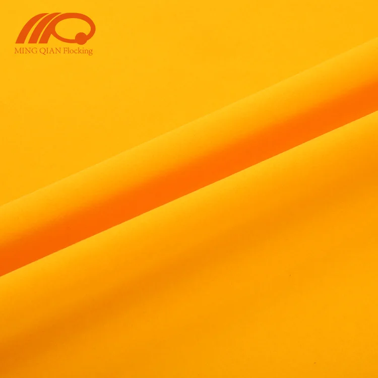 Yellow Knitting / Knitted Flock Fabric For Package Lining Velvet