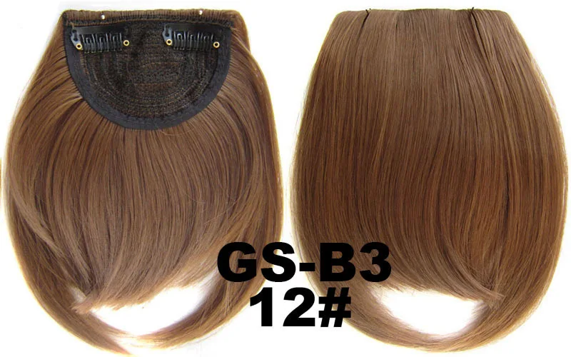 Short Front Neat Bangs Synthetic Hair Bang Fringe Clip In Hair Extensions With High Temperature Synthetic Fiber Black Brown