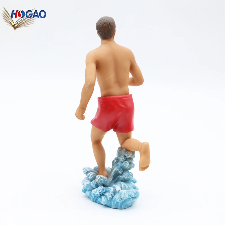 Solar Surfer Polyresin Bobble Head Summer Lifeguard Surf Board Red Shorts Beach Babe Waist Bobble Toy