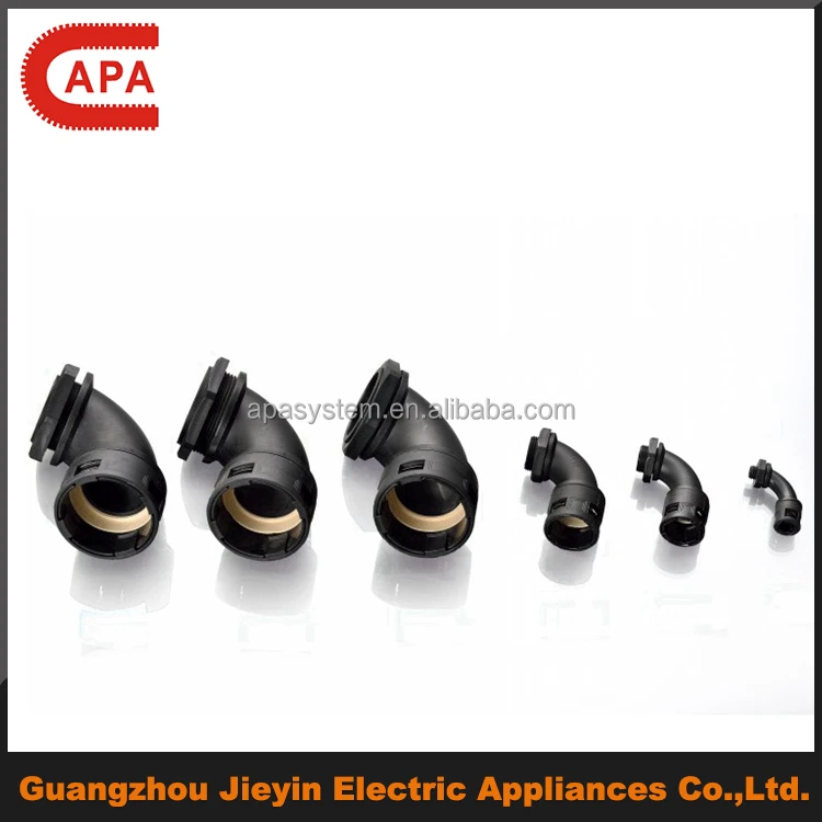 
90 angle elbow PA6 plastic connector for electrical hose pipe 