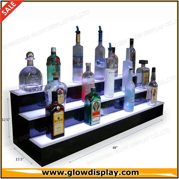 Bar Back Glowing LED Lighted Liquor Bottle Display Stand for nightclub bar lounge
