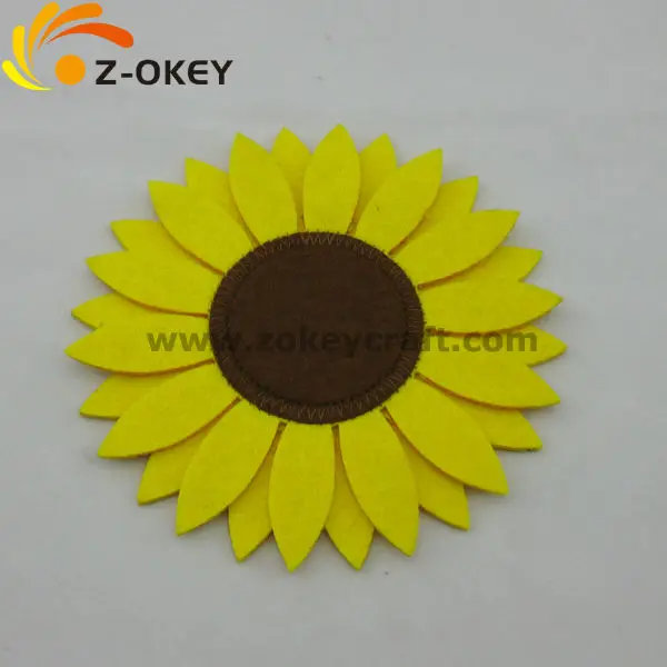 
Sunflower shape laser cut felt decorations mat 