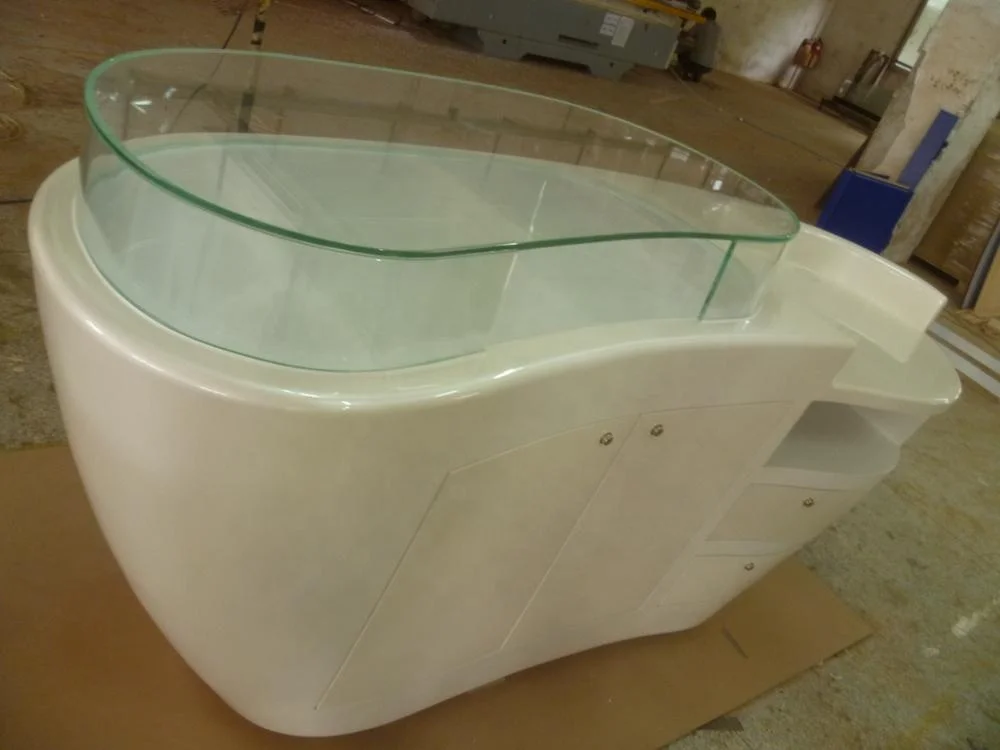 Besboke Pyramid Chinese Substitute Table Retail Shop White Corian Display Cabinet