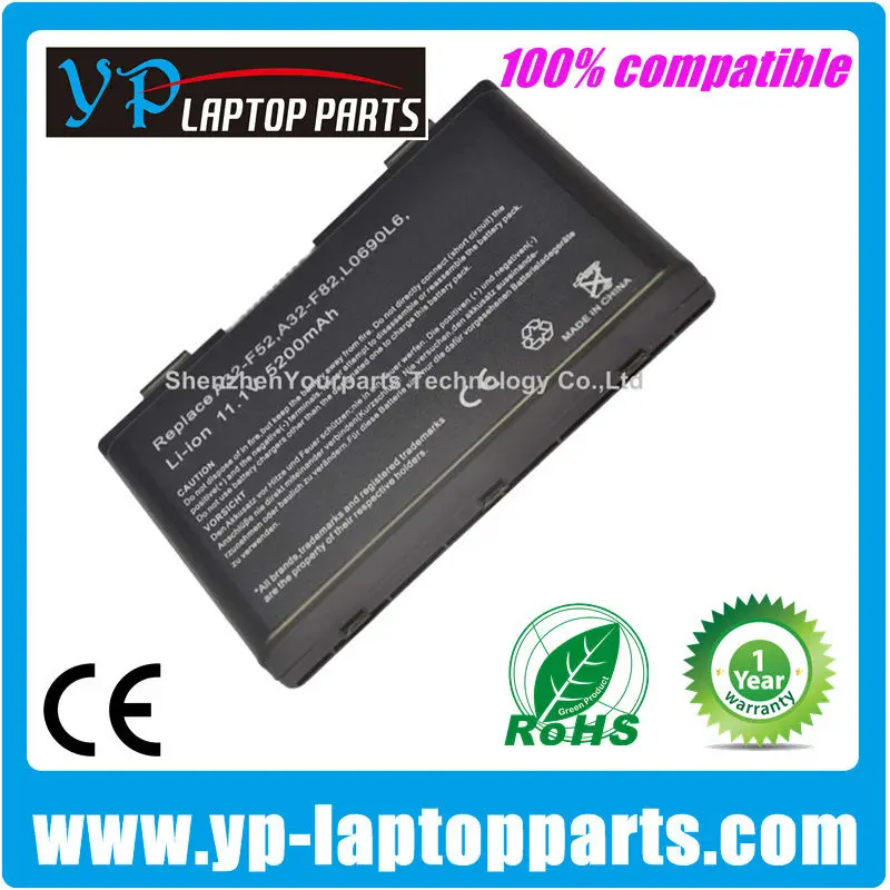 
For Asus A32-F82 battery rechargeable battery A32-F52 L0690L6 L0A2016 K40 K40E F82 F83S K40 K40E F52 X65 X70 Series 