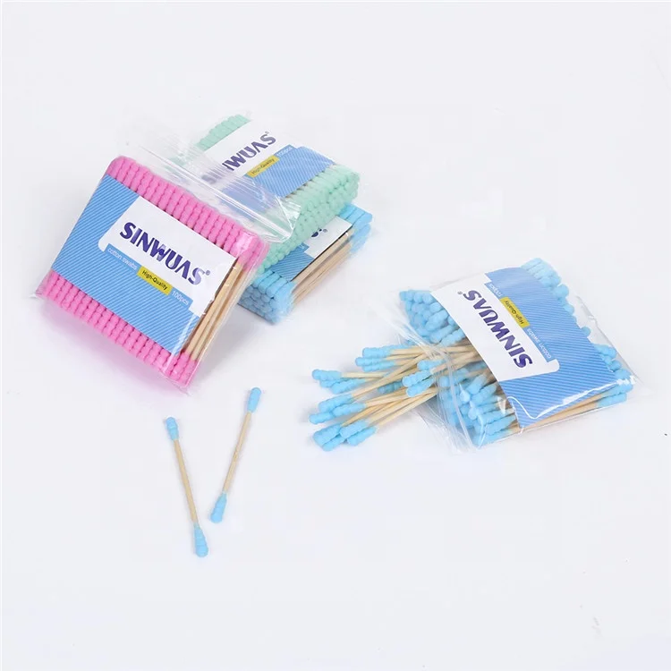 2019 Reliable Sealing Disposable Soft Touch Multicolor Cotton Wooden Tips Cotton Swabs