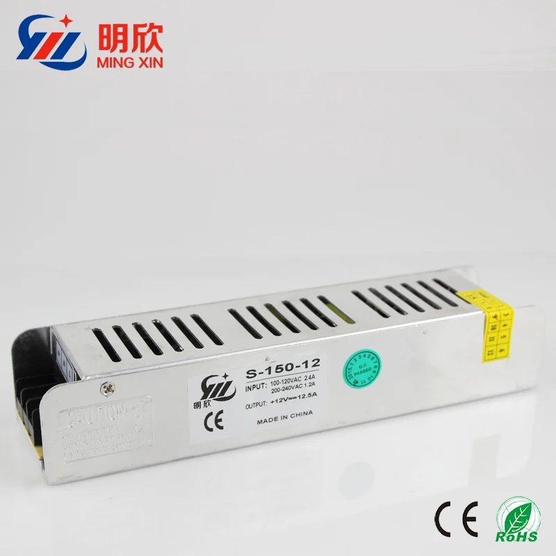 DL 12V 12.5A  led driver strip shape led power supply 12v 150W switching power supply 150w slim case led driver