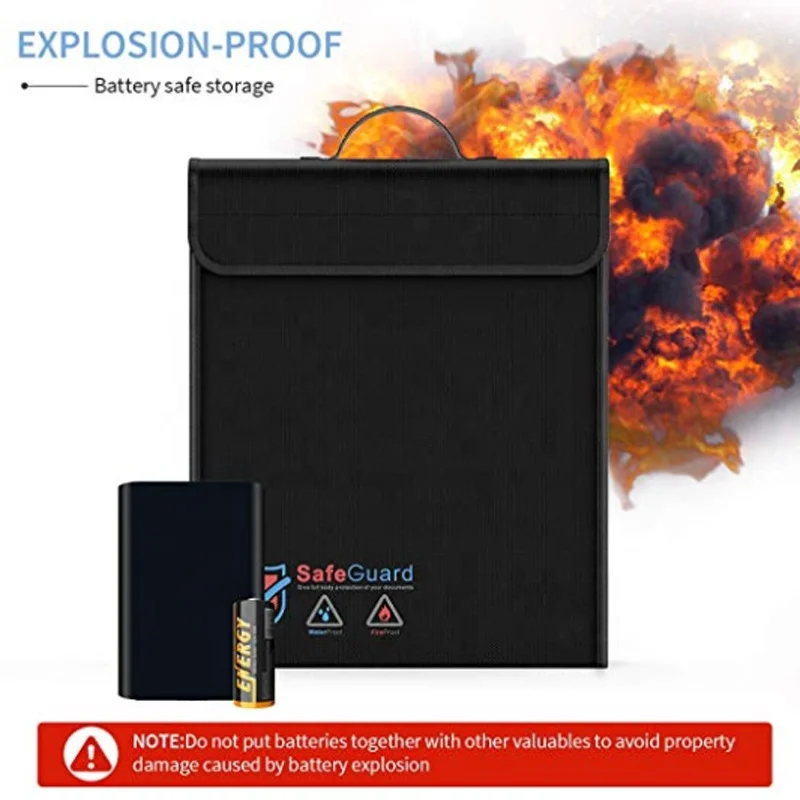 Envelope Cash Fire Proof Money Pouch File Shoulder Document Bag Durable Documents Fireproof Bag High Quality Custom Waterproof