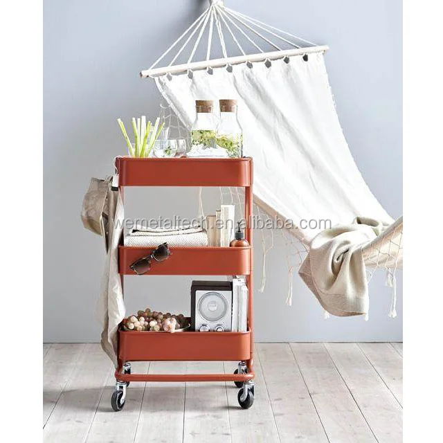 Современные мульти-цвета 3 яруса кружевных Кухонная Тележка, колеса, овощной стеллаж для хранения мелких Кухонная Тележка