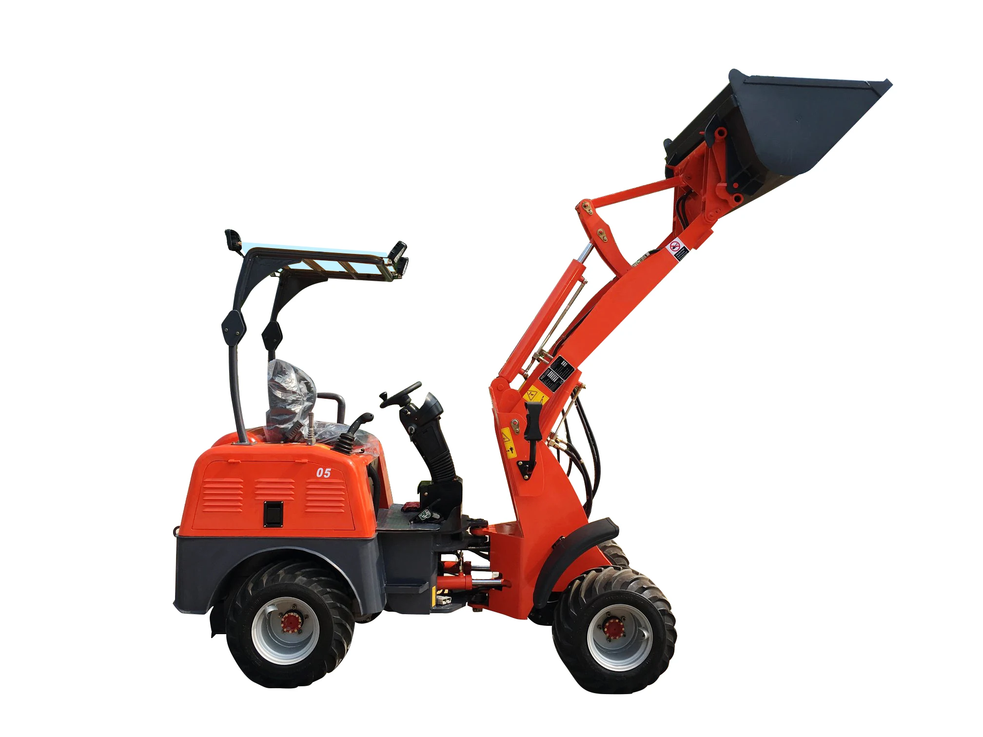 Topsense Super Battery power zero noise elektro mini radlader Four Wheel drive e loader 06