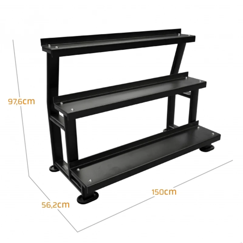 Fitness commercial gym bodybuilding equipment 3 layer kettlebell storage rack