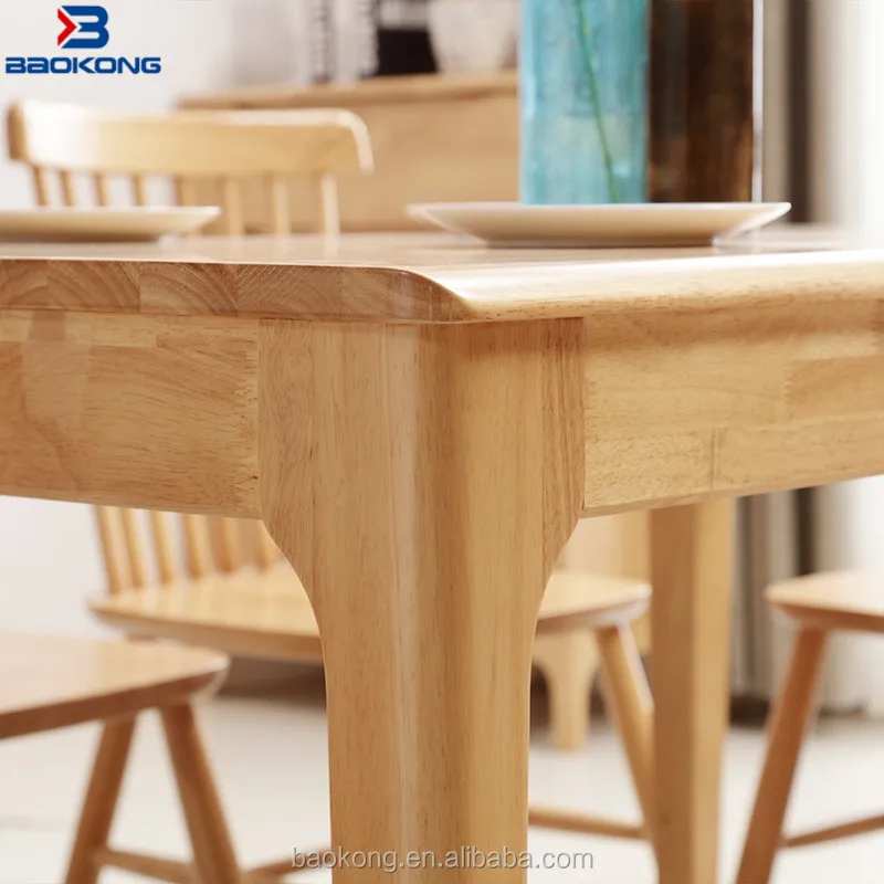 Compact Flat Dining Room Sets Wooden Table With 6 Chairs