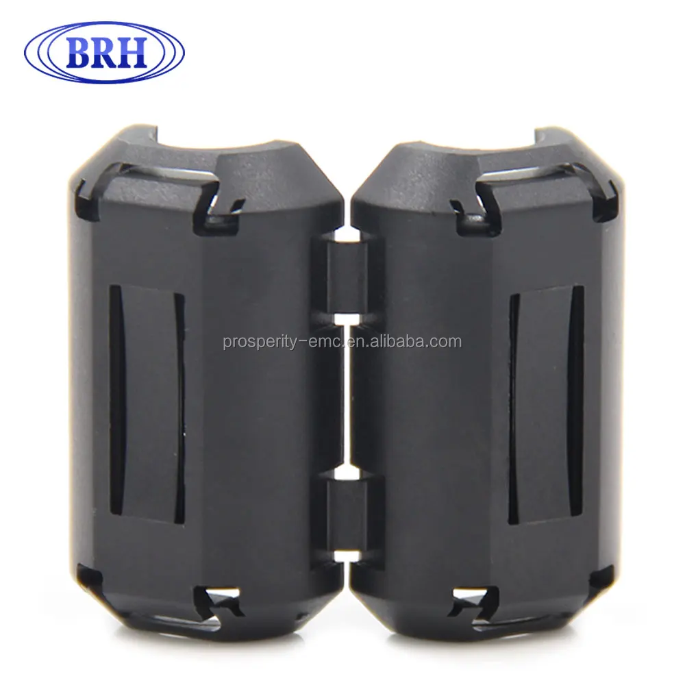 Clip-on ferrite ring core RFI EMI noise suppressor cable clip with plastic case