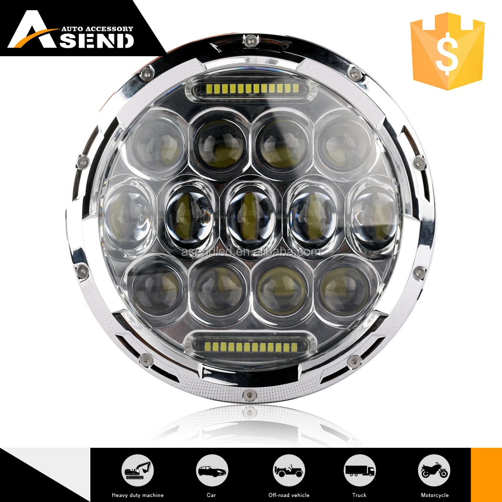 H4-H13 Адаптер Круглый 7 inch 75 Вт СВЕТОДИОДНЫЕ Фары с DRL/Высокая/Ближнего света Для JEEP Hummer Camaro FJ светодиодные фары