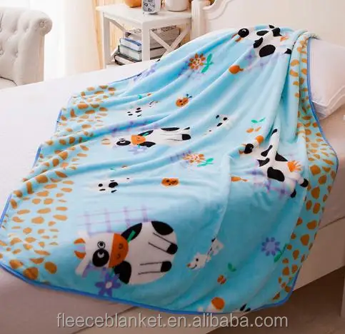 100 polyester very cute printed cartoon crochet baby blanket flannel fleece factory wholesaler China