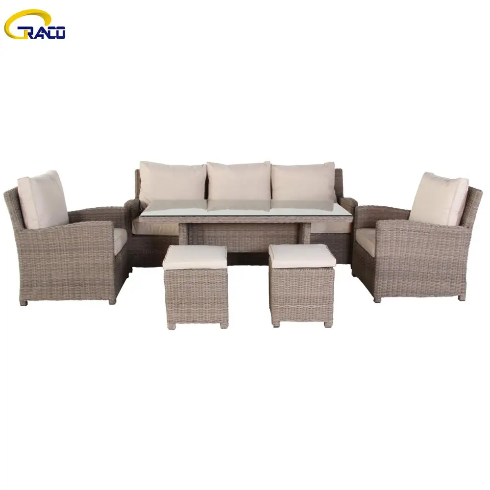 China factory garden patio wicker sofa set luxury outdoor furniture