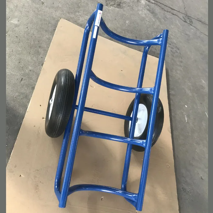 Heavy Duty Mover oil drum Trolley storage with big pneumatic wheels frame steel cylinder cart 500kg