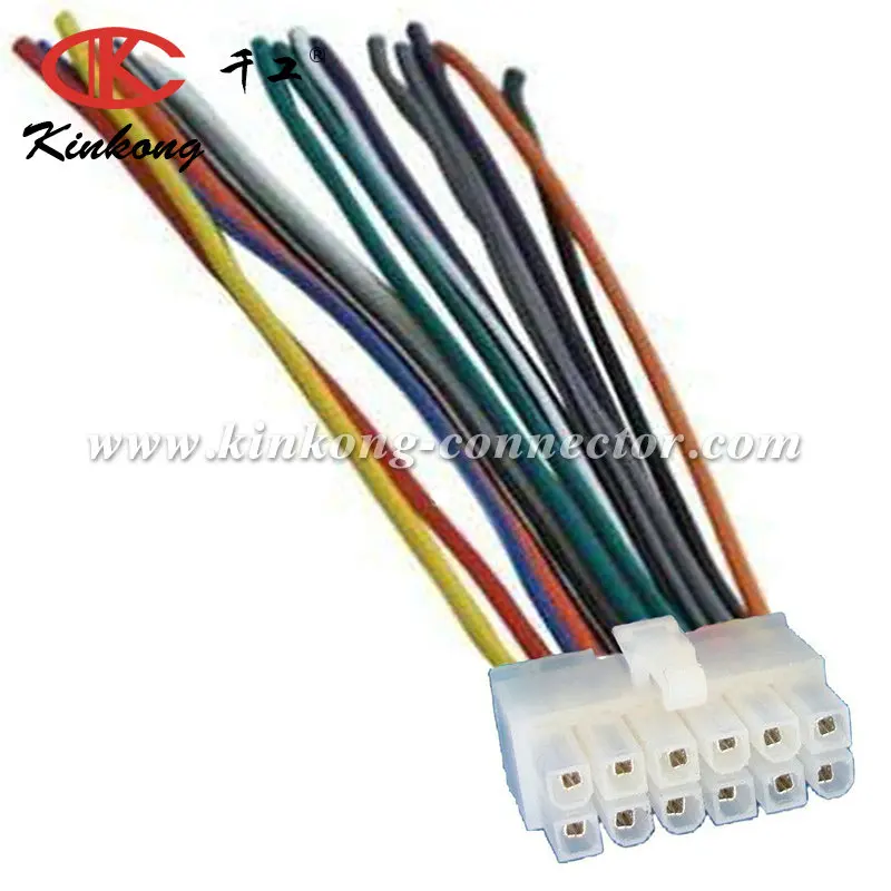 CUSTOM AUTOMOYIVE CAR AUDIO 12-PIN STEREO female connector WIRE HARNESS