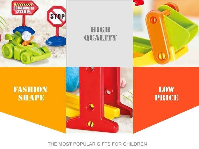 24 pcs assembled kids toy cars race track with animal track car